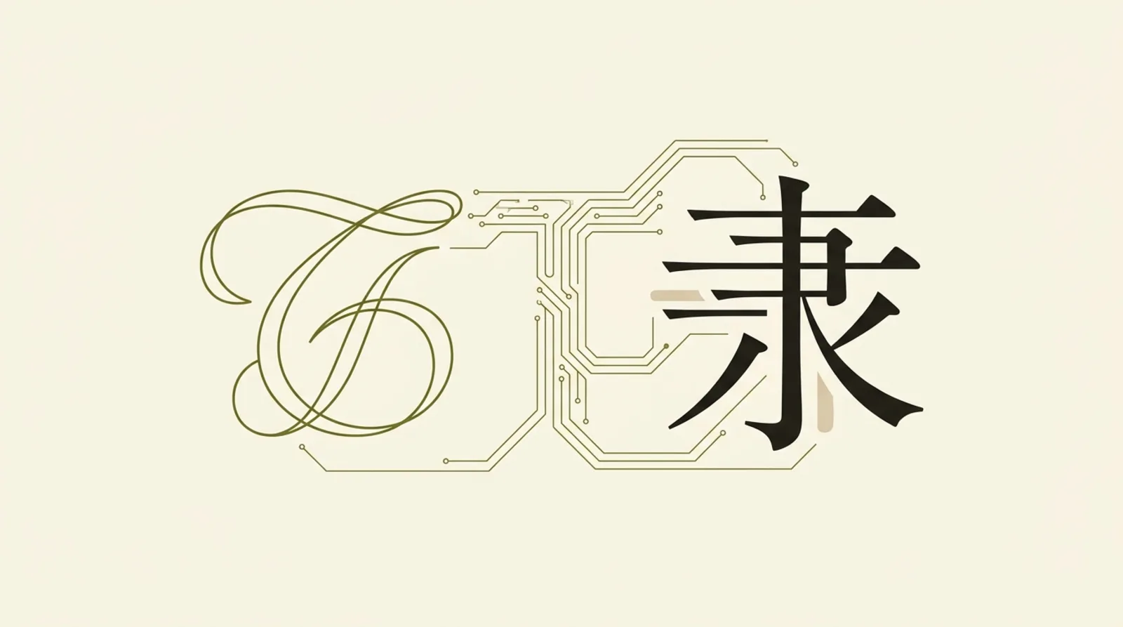 Two writing systems side by side — a bilingual English and Chinese presence